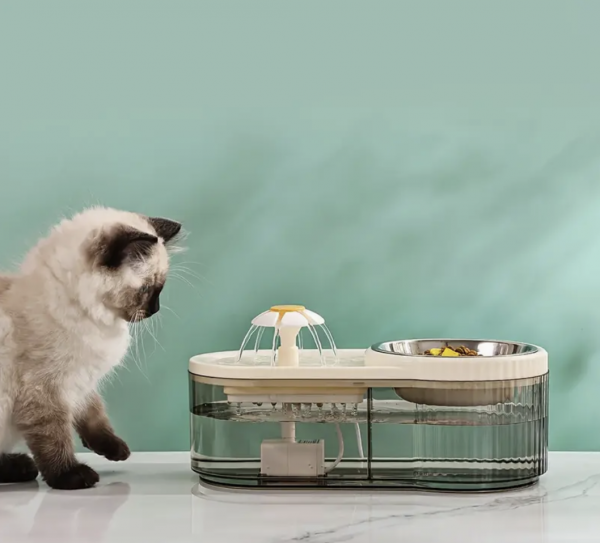 90. COMEDERO DE GATOS CON FUENTE